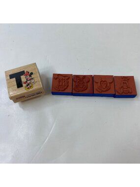 Rubber Stampede Disney Mickey Mouse & Friends Minnie Red Blue Rubber Stamp Set